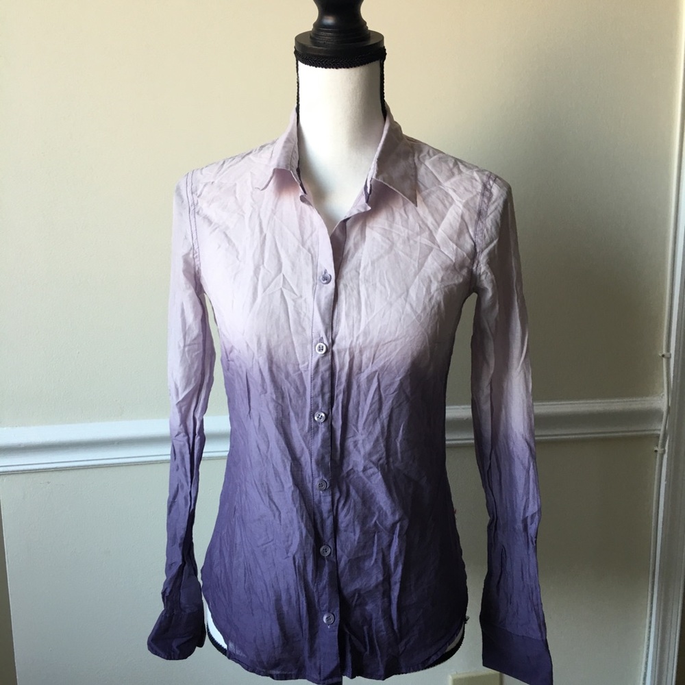 Hm tie dye gradient rainbow purple white shirt - Picture 1 of 7